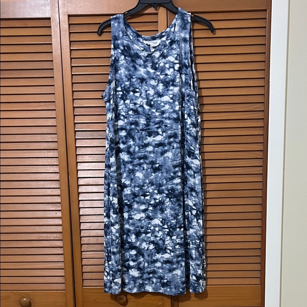 Workshop Republic Clothing Blue and White Tie-Dye Dress